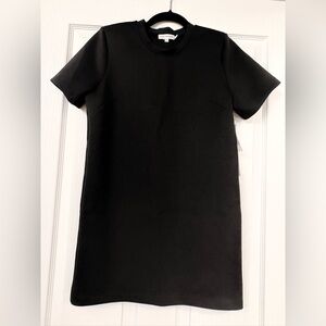 Good American Elevated Black Scuba Mini T-Shirt Dress Padded Shoulder NWT Sz 0